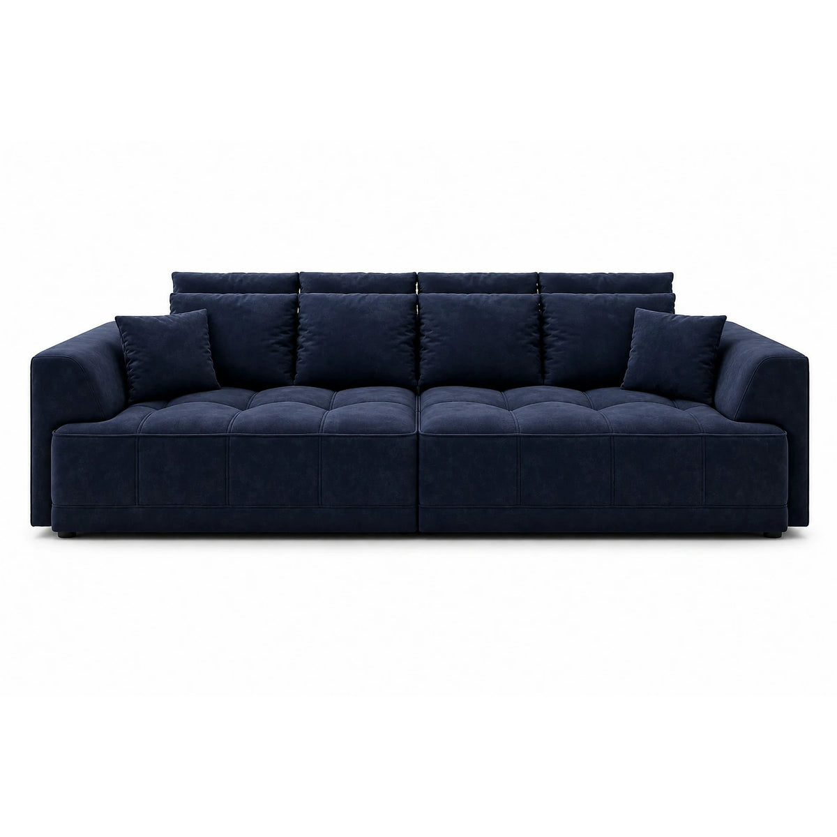 Canapea TIGA, stofa catifelata albastru inchis - Riviera 81, reglaj electric, 4 locuri, 302x136x72/88 cm