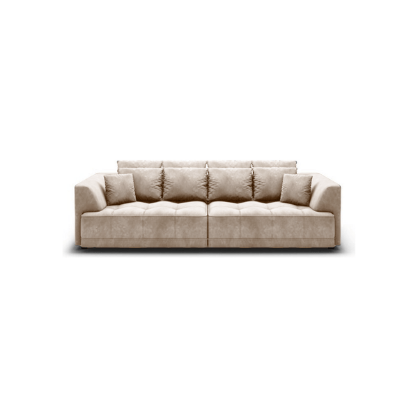Canapea TIGA, stofa catifelata bej - Element 17, Gama Premium, 302x136x88/72 cm