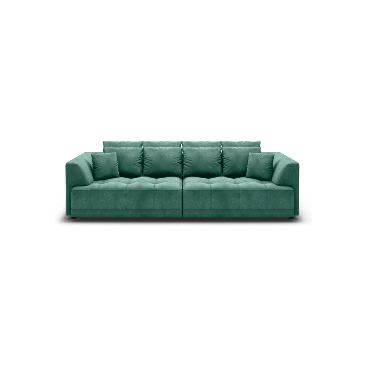Canapea moderna pentru living TIGA, stofa catifelata verde menta - Salvador 12, Gama Premium, cu reglaj electric, 302x136x88/72 cm