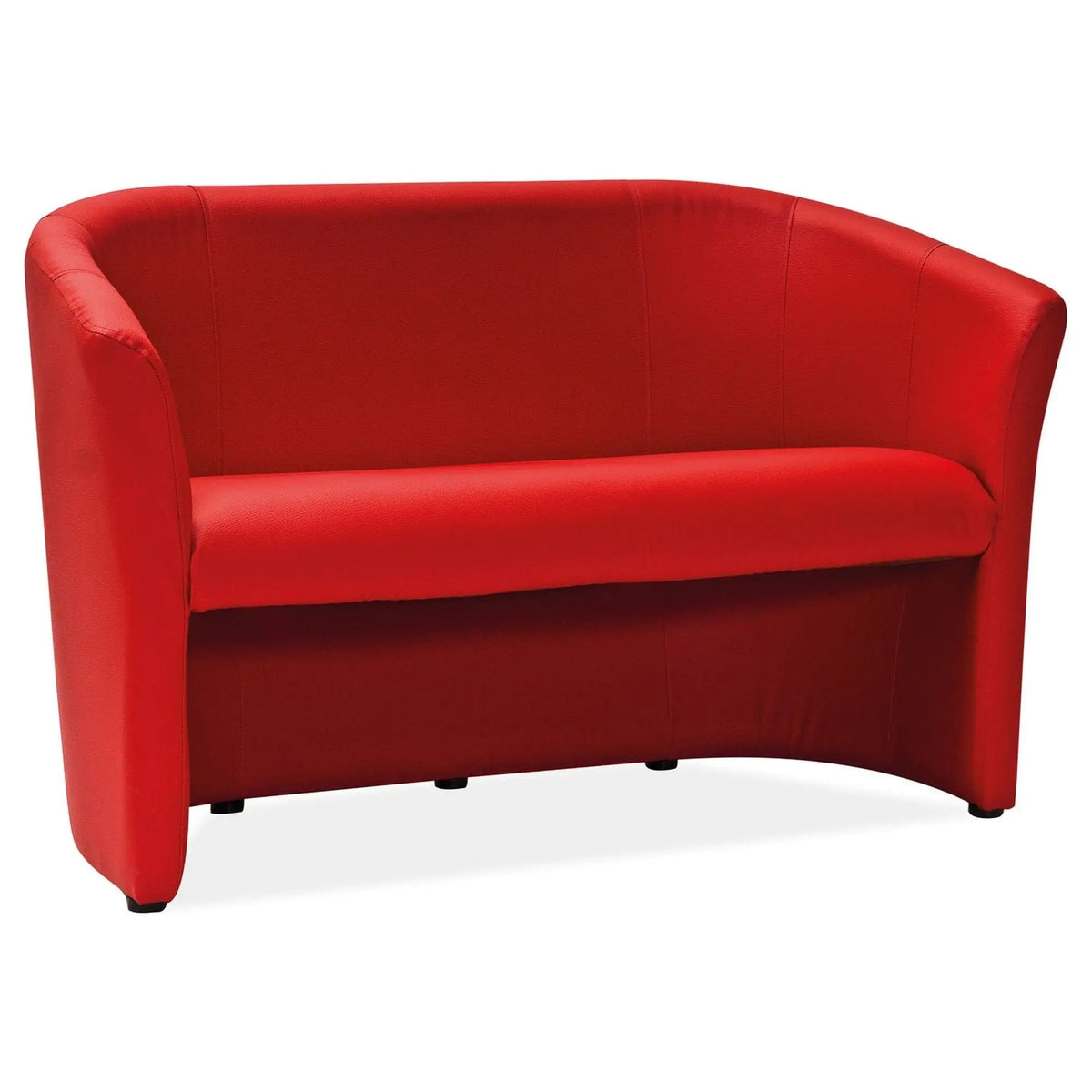 Canapea TM-2, rosu, piele ecologica, 126x60x76 cm