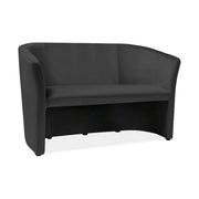 Canapea TM-2, stofa catifelata negru - Bluvel 19, 126x60x76 cm