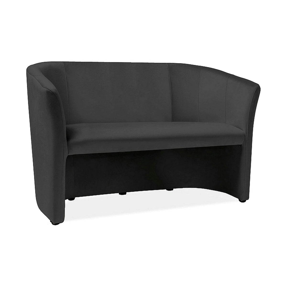 Canapea TM-2, stofa catifelata negru - Bluvel 19, 126x60x76 cm