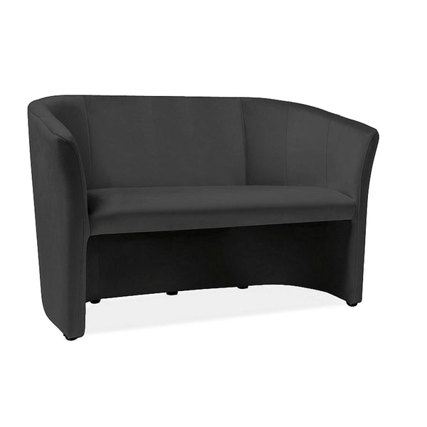 Canapea TM-2, stofa catifelata negru - Bluvel 19, 126x60x76 cm