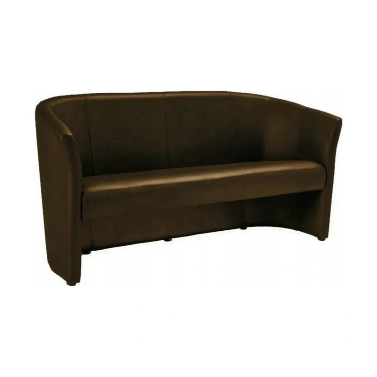 Canapea TM-3, maro, piele ecologica, 160x60x76 cm