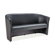 Canapea TM-3, negru, piele ecologica, 160x60x76 cm