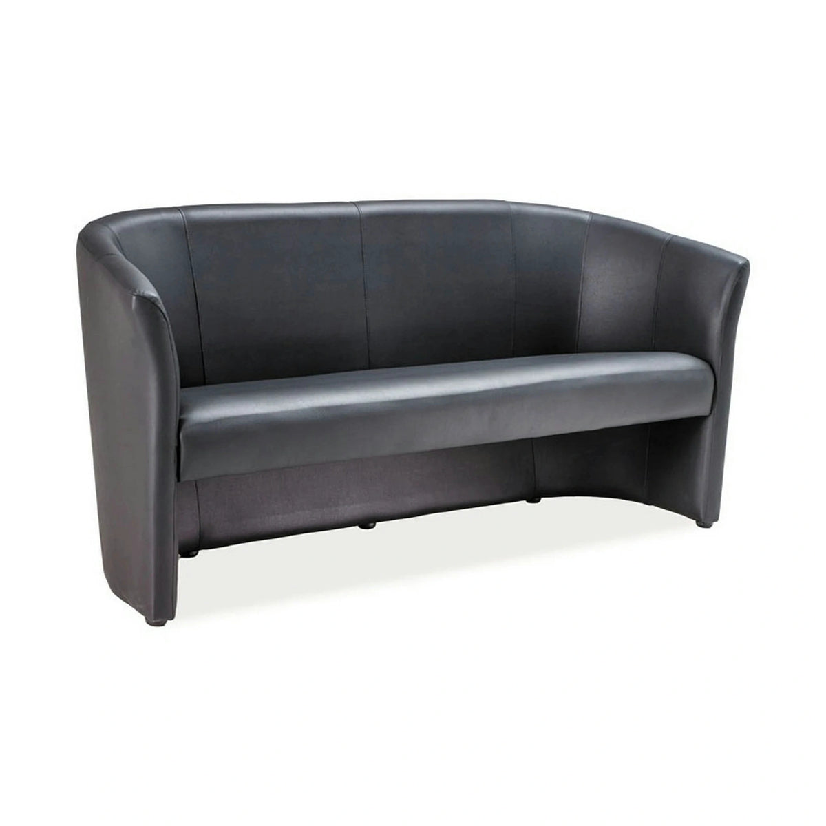 Canapea TM-3, negru, piele ecologica, 160x60x76 cm