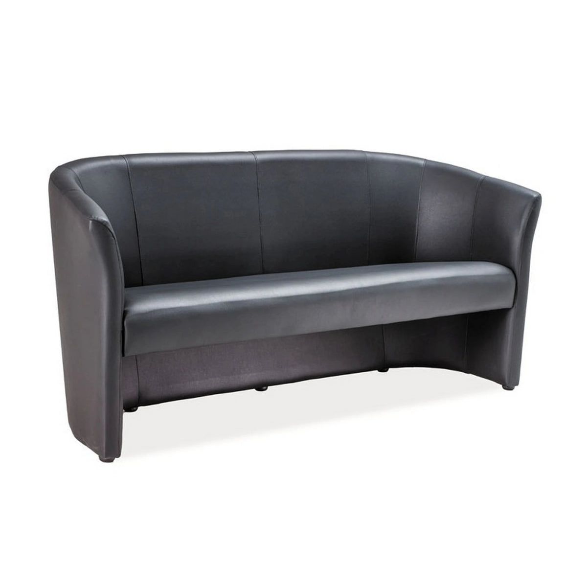 Canapea TM-3, negru, piele ecologica, 160x60x76 cm