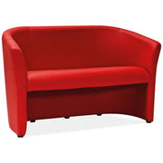 Canapea TM-3, rosu, piele ecologica, 160x60x76 cm