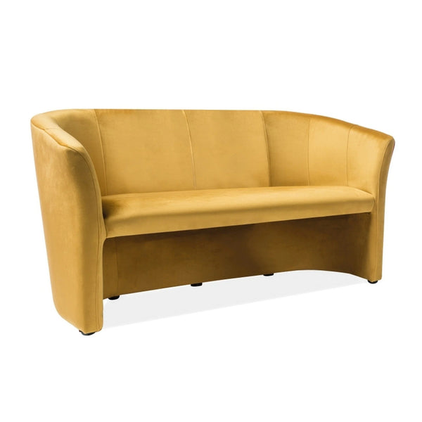 Canapea TM-3, stofa catifelata galben - Bluvel 68, 160x60x76 cm
