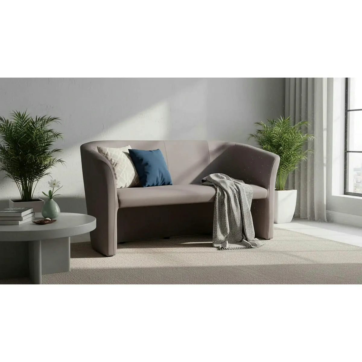 Canapea TM-3, stofa catifelata gri - Bluvel 14, 160x60x76 cm
