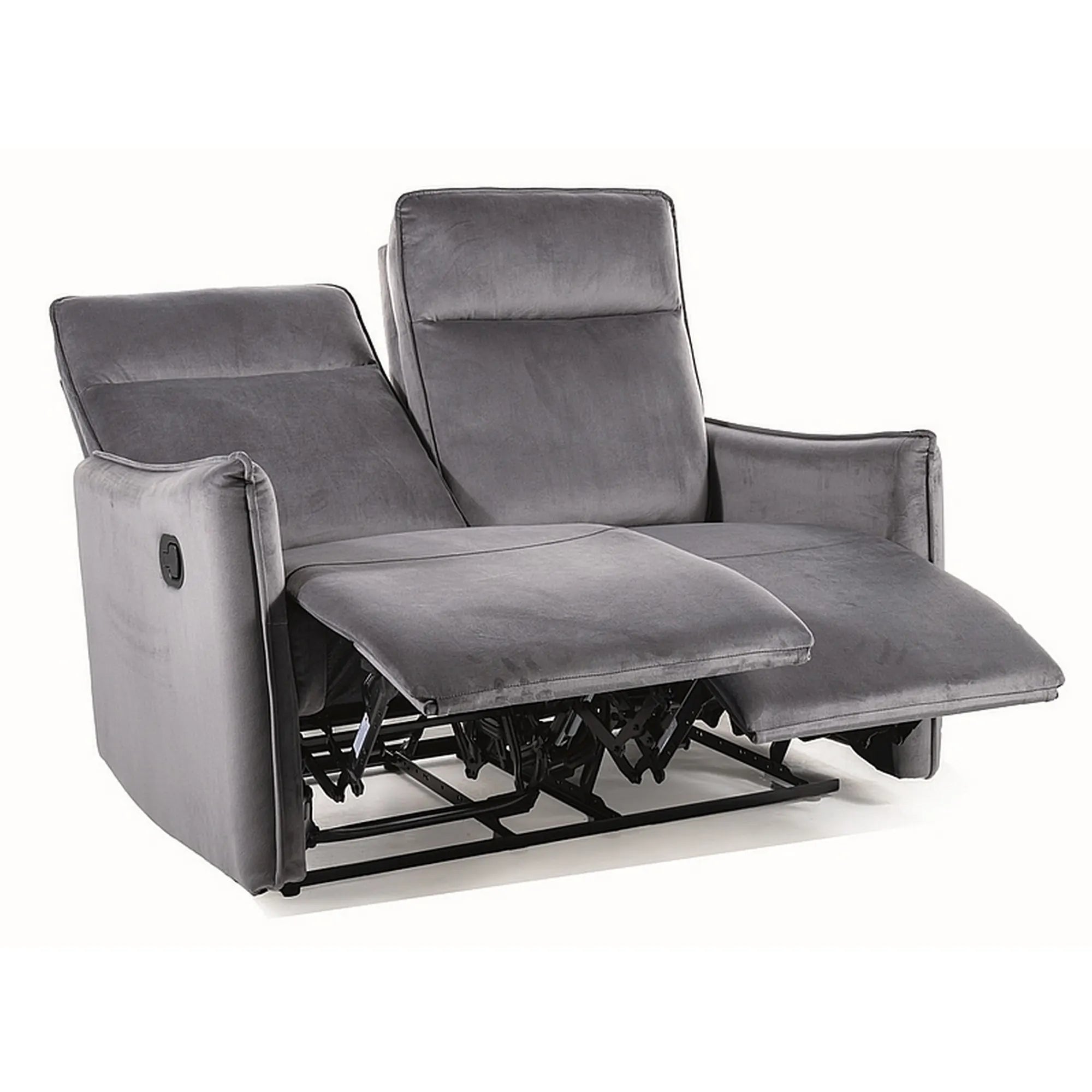 Canapea TRAVIS, gri, stofa catifelata/metal, 127x86x102 cm