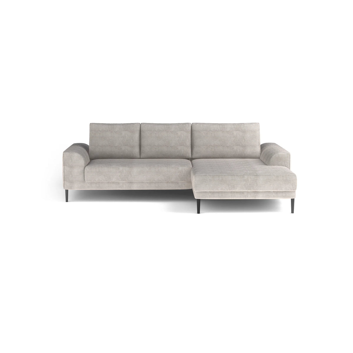 Coltar extensibil CAPITOL, sezlong dreapta, stofa catifelata gri inchis - Whisper 15, Gama Premium, cu lada depozitare, 276x175x89 cm