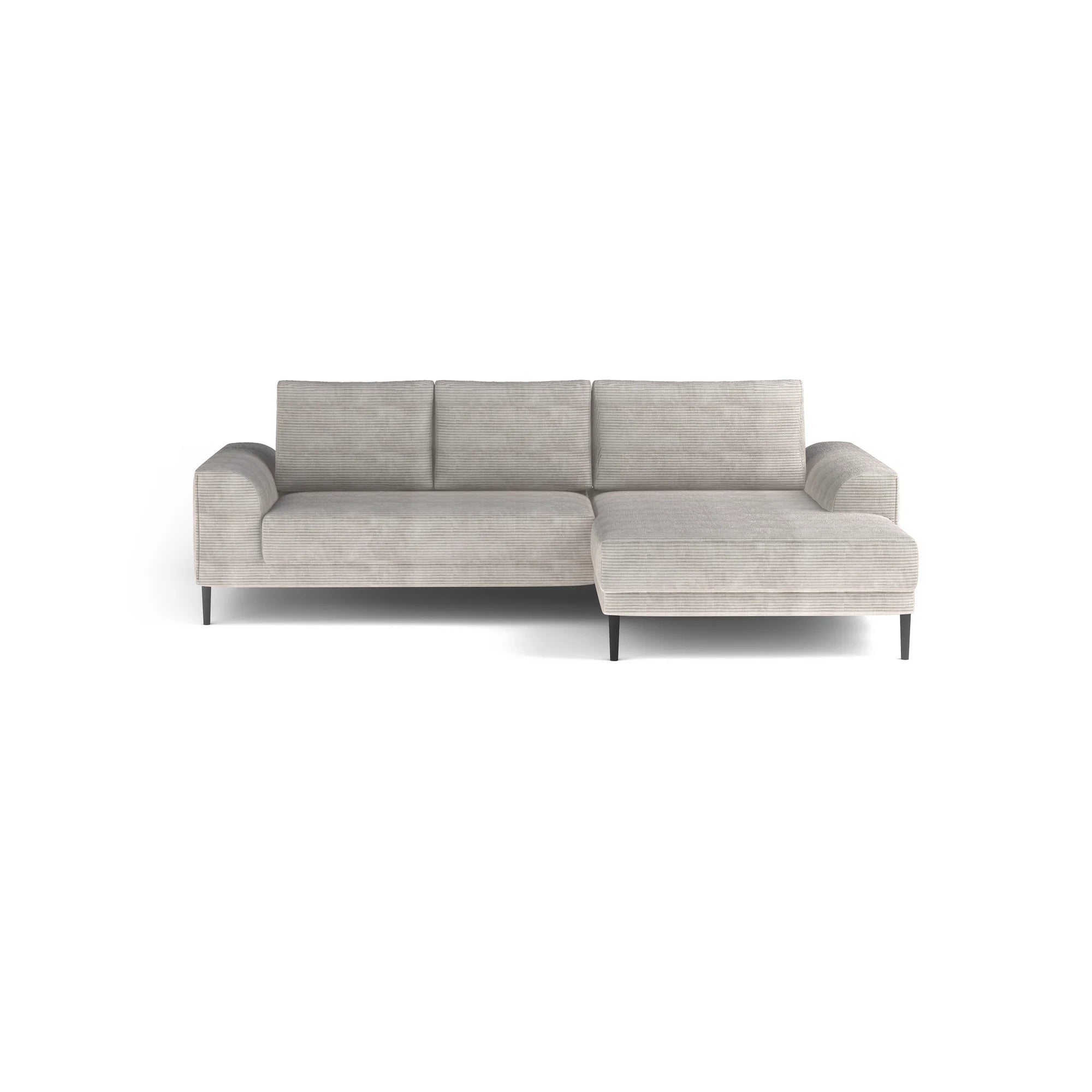 Coltar extensibil CAPITOL, sezlong dreapta, stofa catifelata gri inchis - Whisper 15, Gama Premium, cu lada depozitare, 276x175x89 cm