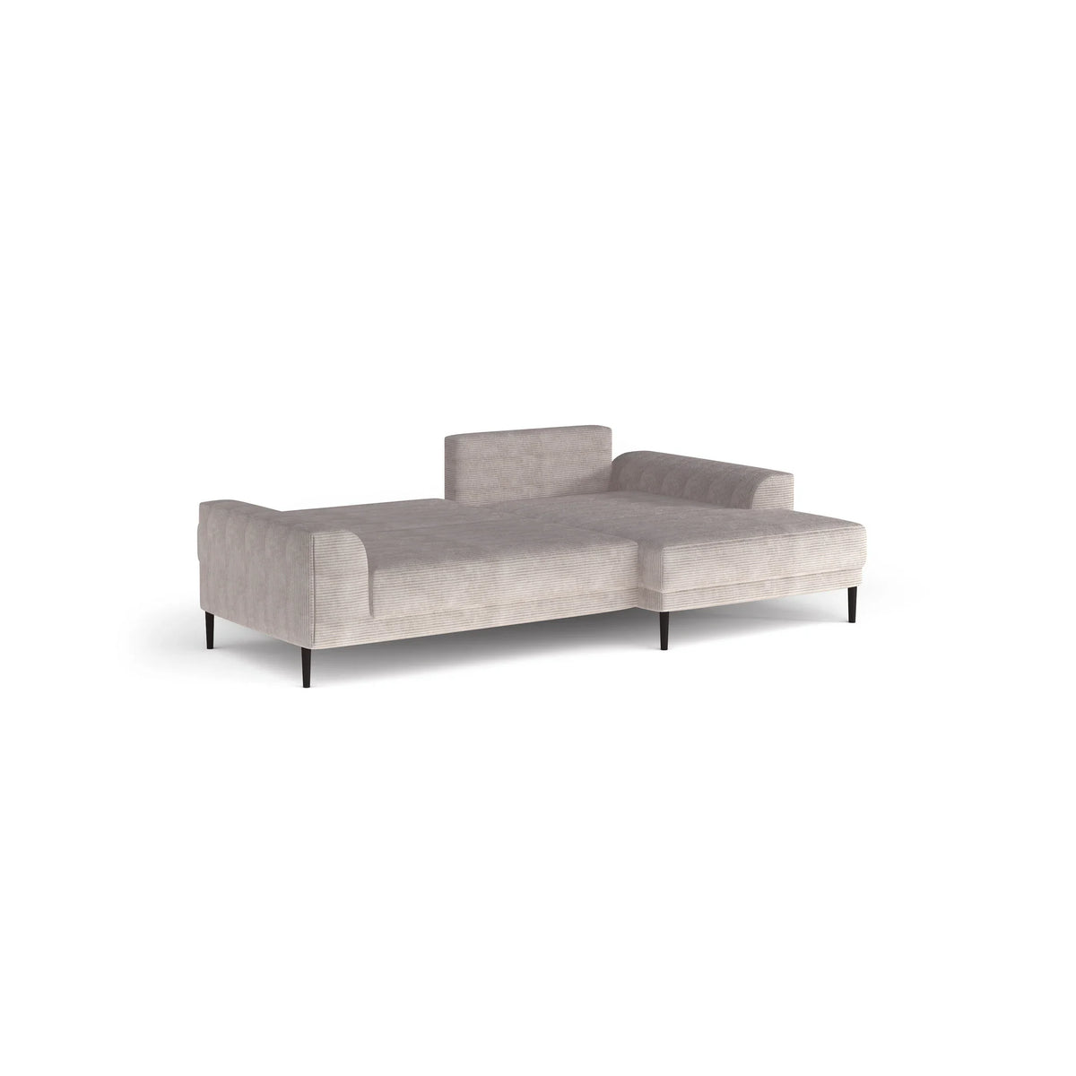 Coltar extensibil CAPITOL, sezlong dreapta, stofa catifelata gri inchis - Whisper 15, Gama Premium, cu lada depozitare, 276x175x89 cm