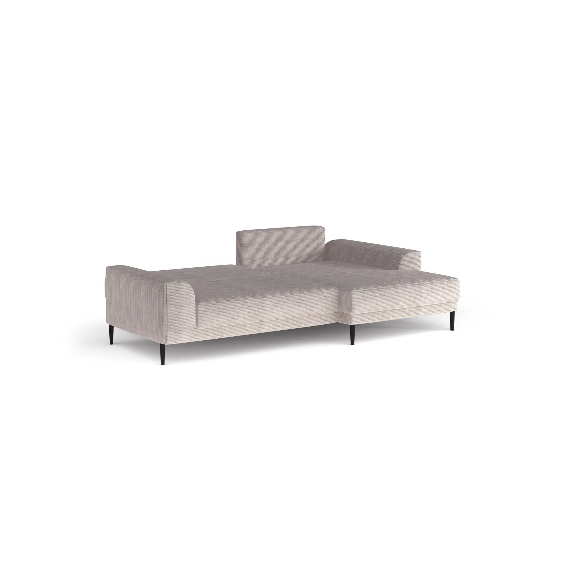 Coltar extensibil CAPITOL, sezlong dreapta, stofa catifelata gri inchis - Whisper 15, Gama Premium, cu lada depozitare, 276x175x89 cm