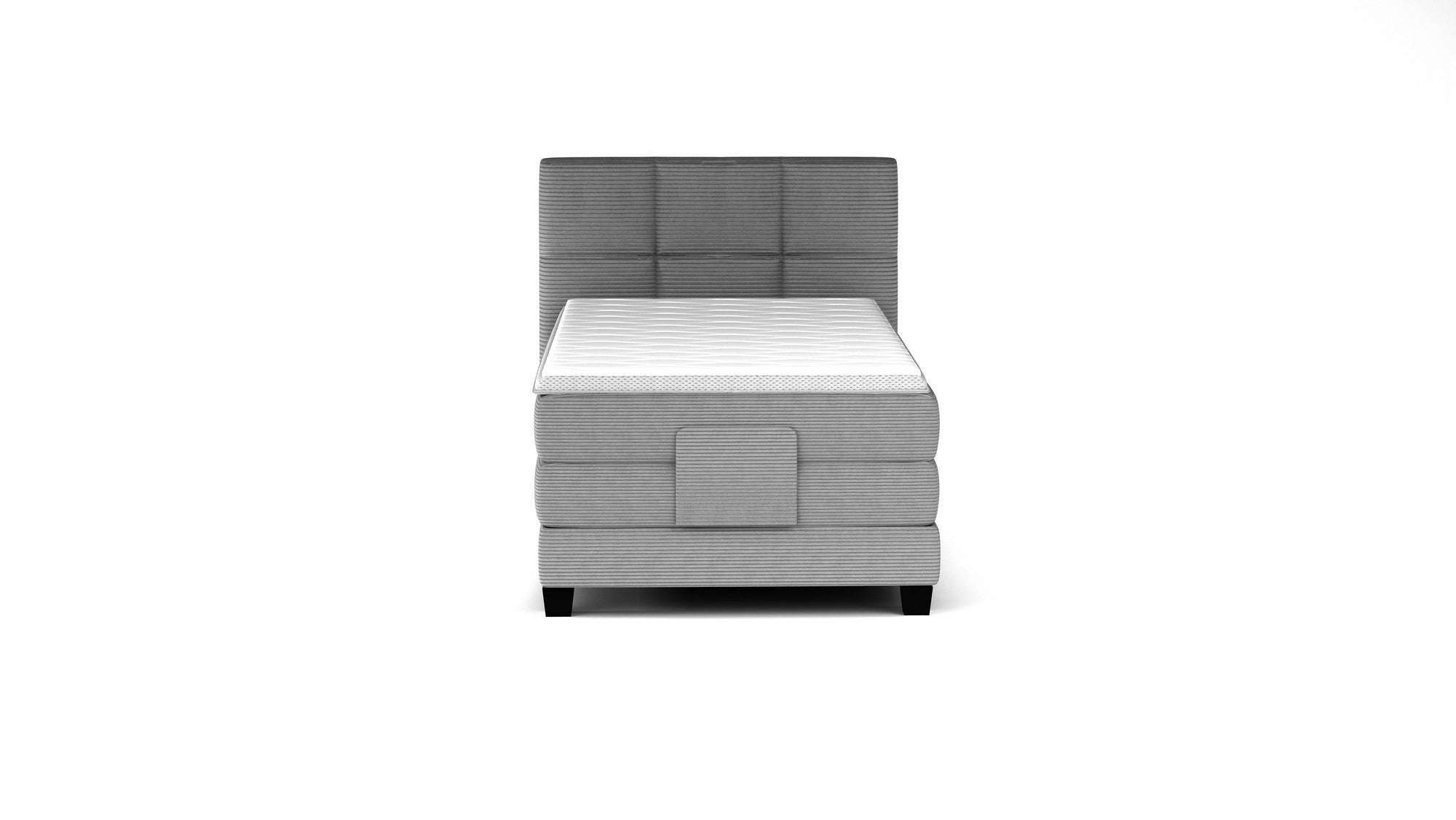 Pat boxspring CARLOS 100x200, personalizabil materiale Gama Premium, cu mecanism electric, saltele si topper