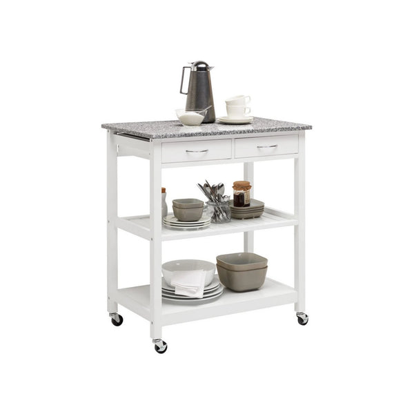 Carucior servire BABETTE, alb/gri, 78x48x87 cm