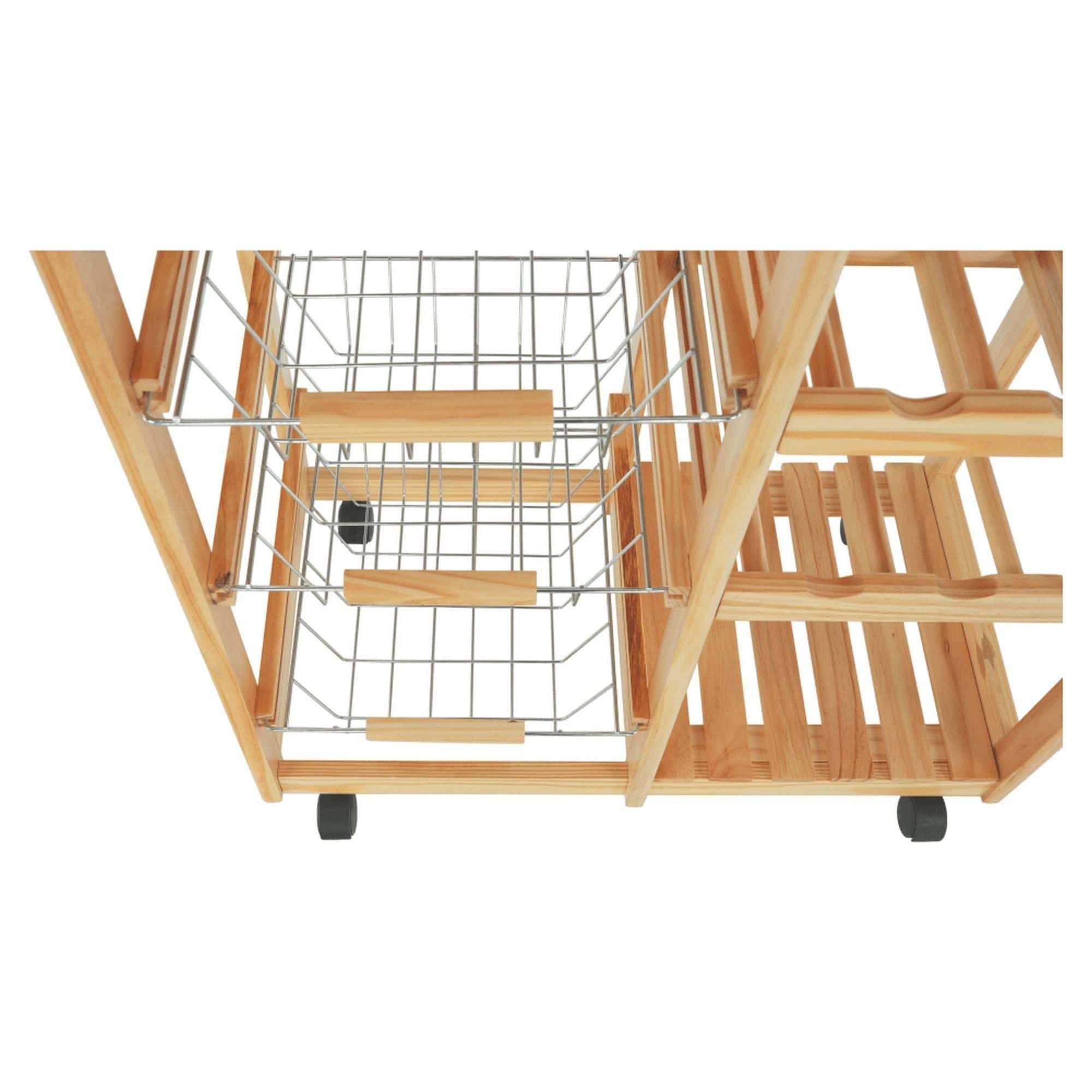 Carucior servire CAYMAN, stejar/alb, lemn/ceramica, 67x37x75 cm