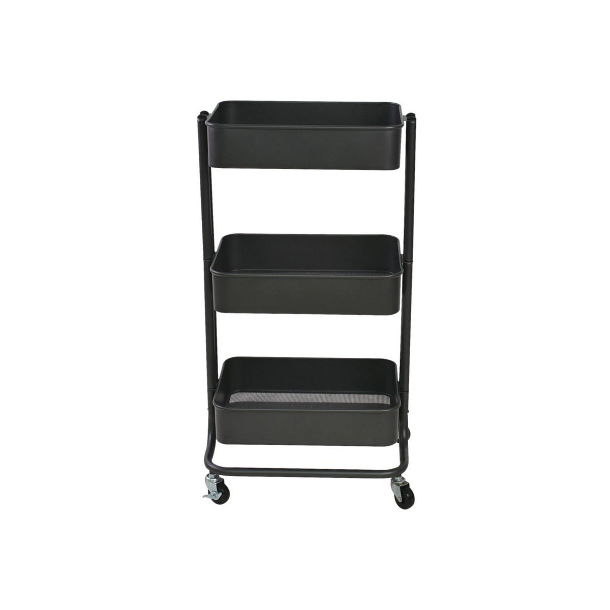 Carucior servire MIKE, negru, metal, 43x35x79 cm