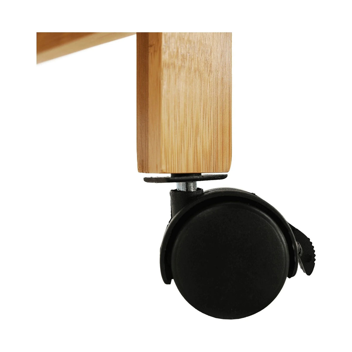 Carucior servire NASHY, stejar/negru, lemn de bambus/otel, 47x38x76 cm