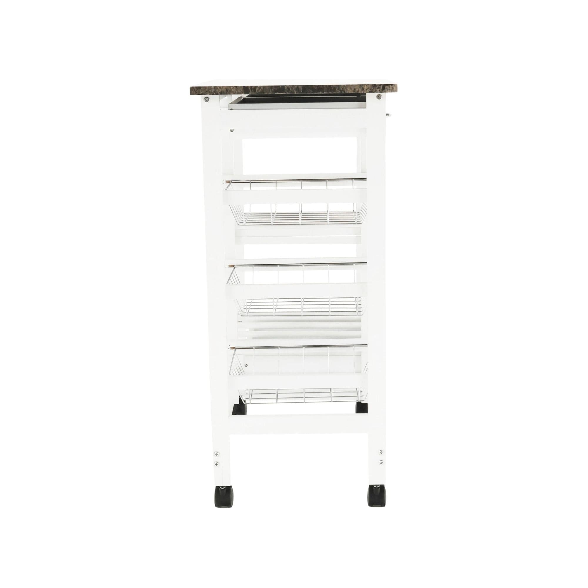 Carucior servire SEMIR, alb/maro, 75x37x80 cm