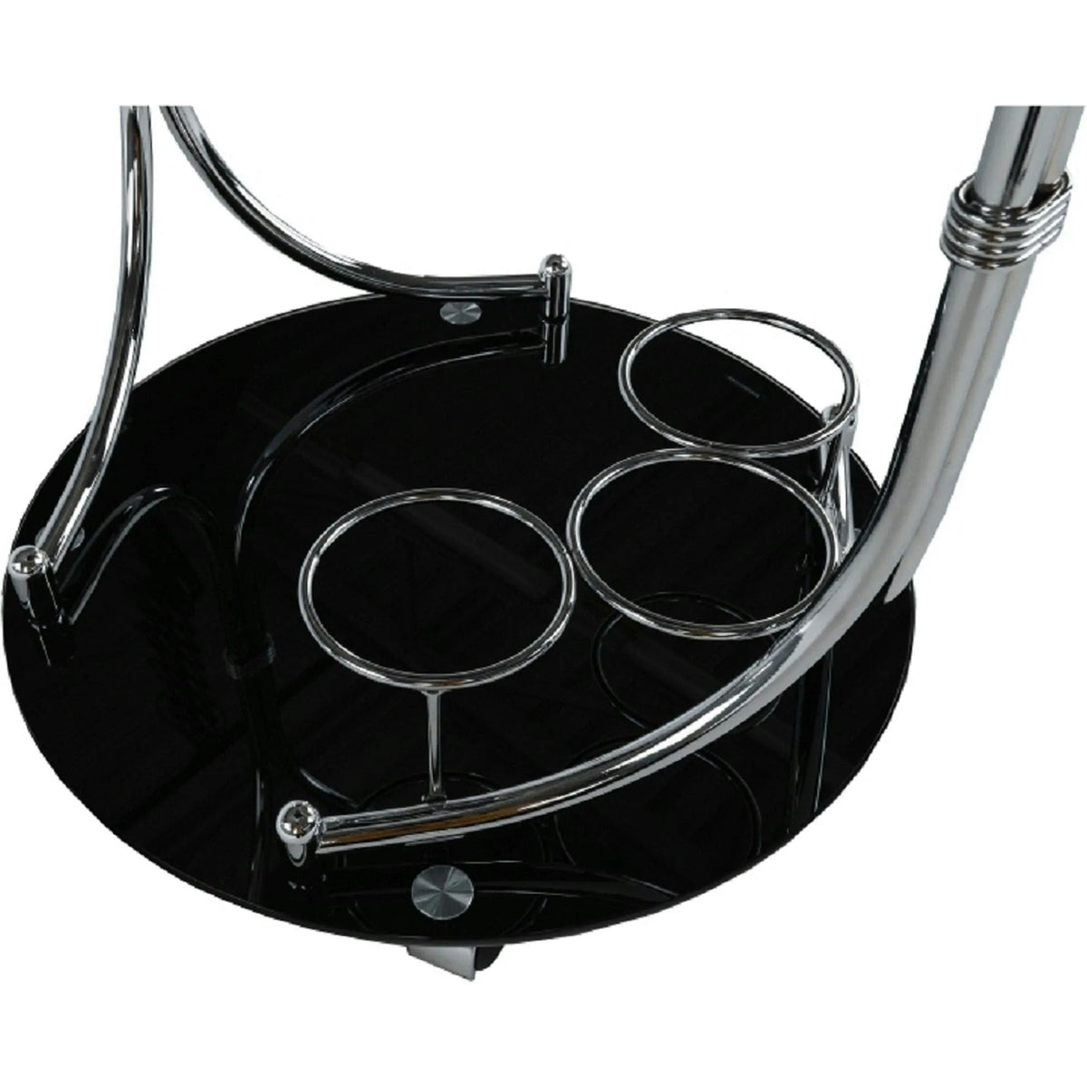 Carucior servire VESNA, crom/negru, sticla/metal, 52x45x74 cm
