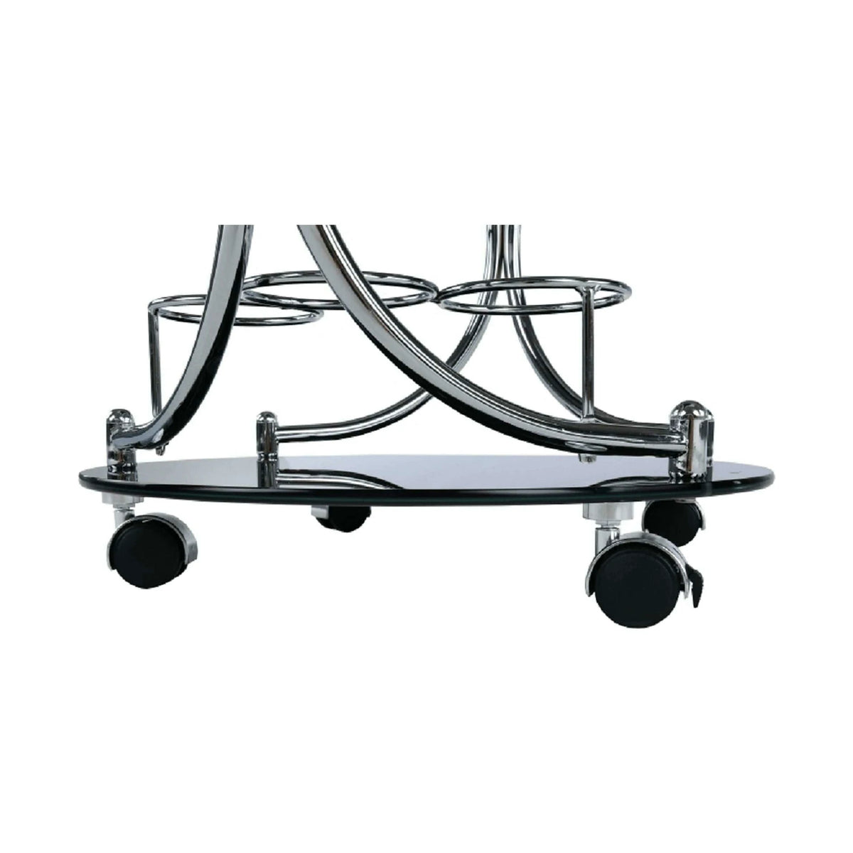 Carucior servire VESNA, crom/negru, sticla/metal, 52x45x74 cm