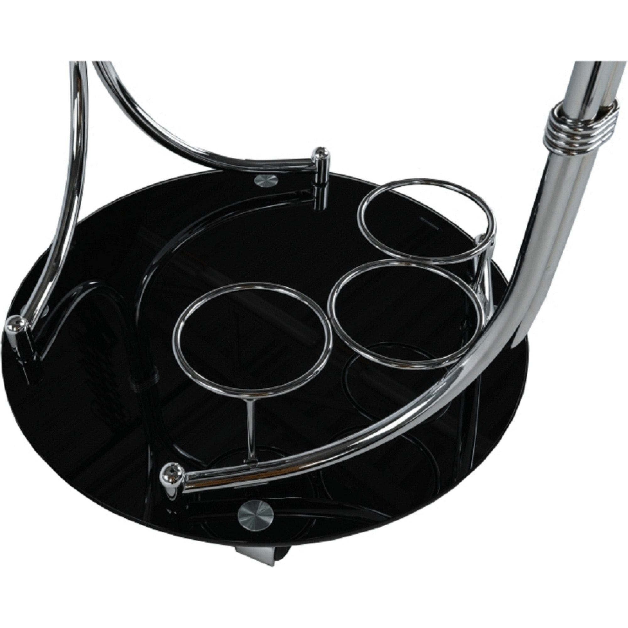 Carucior servire VESNA, crom/negru, sticla/metal, 52x45x74 cm