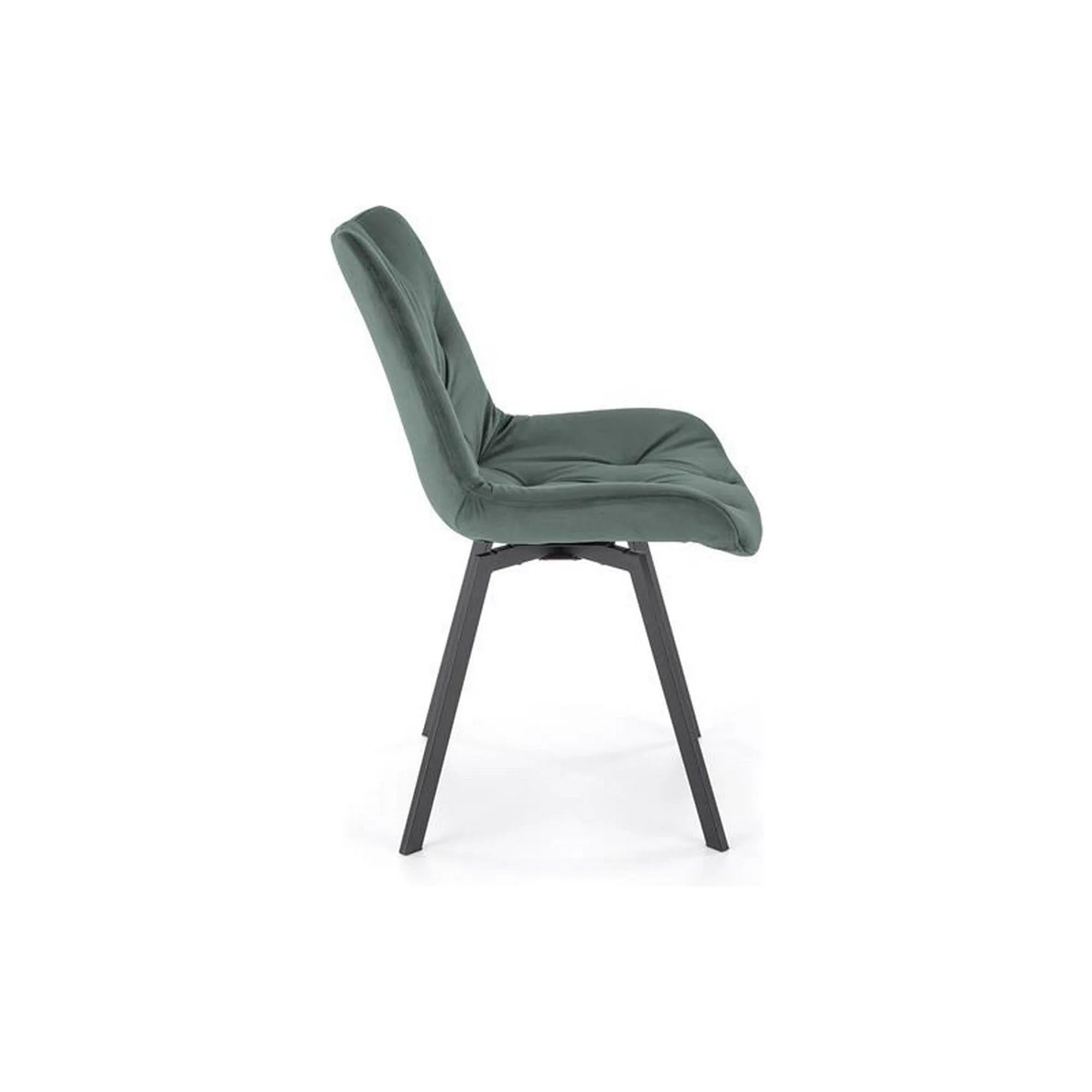 Scaun pivotant K519, verde inchis, stofa catifelata/metal, 54x63x86 cm