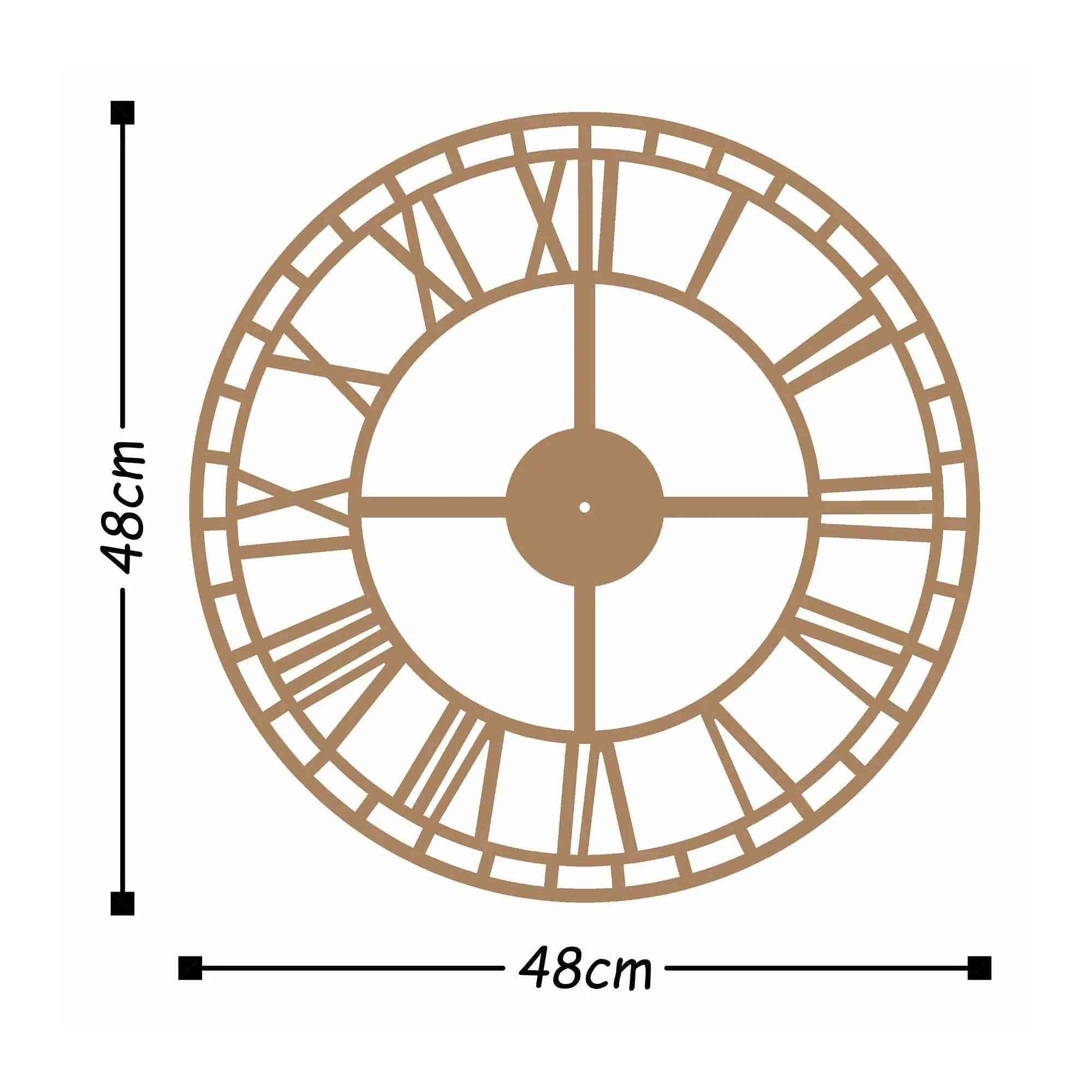 Ceas de perete 891TNL2134, auriu, metal, 48x48 cm