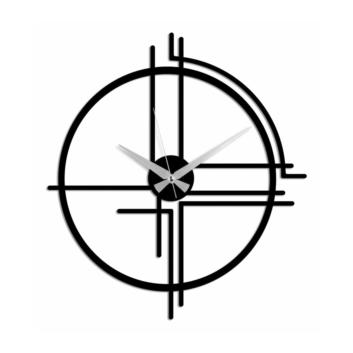 Ceas de perete 891TNL2458, negru, metal, 49x44 cm