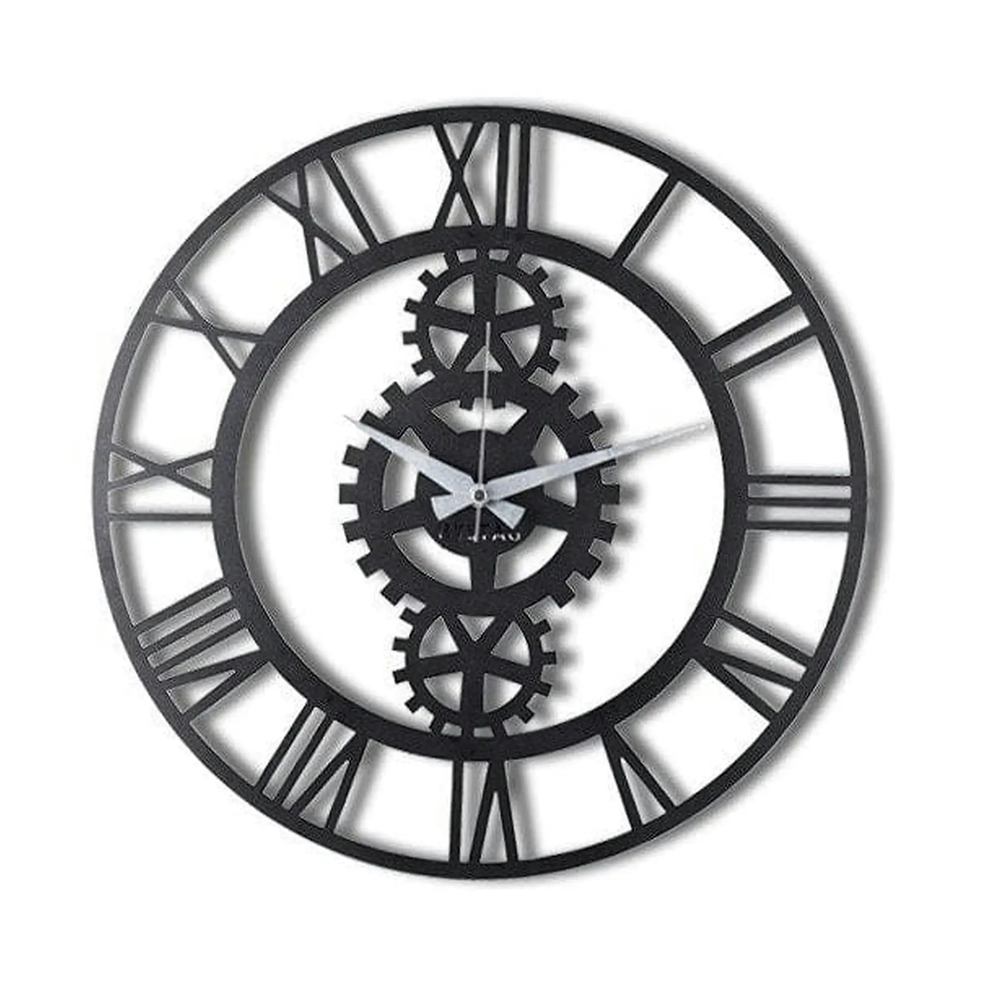 Ceas de perete Gear XL, negru, metal, 70x70 cm
