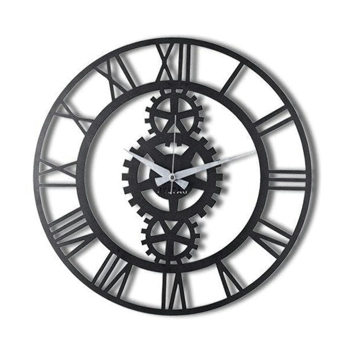 Ceas de perete Gear XL, negru, metal, 70x70 cm
