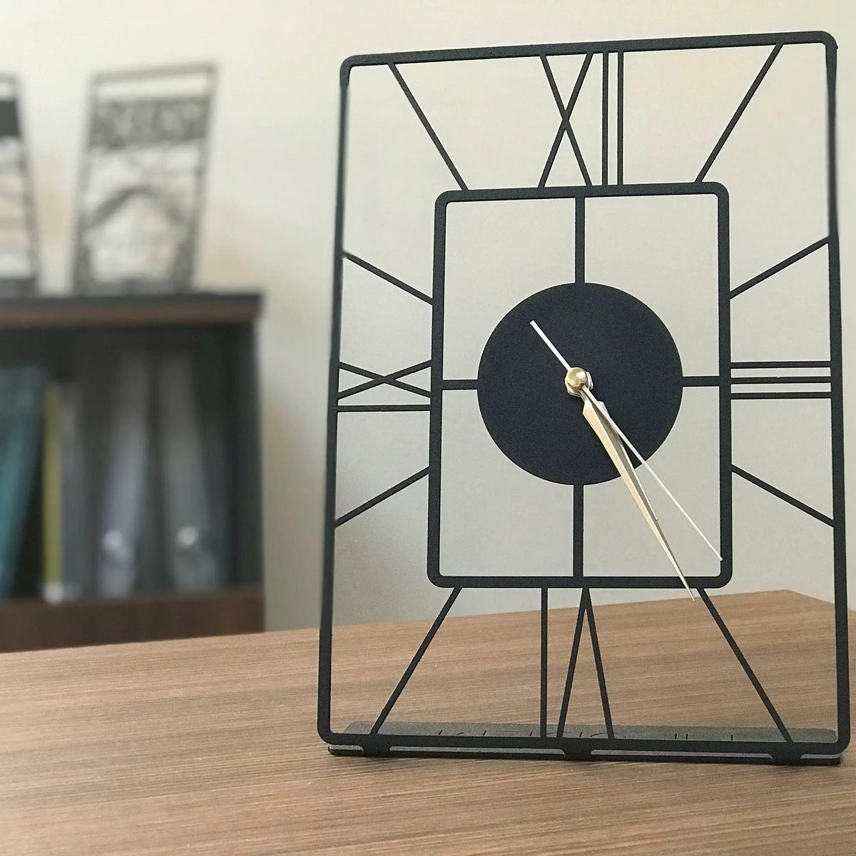 Ceas decorativ Asalet Pod, negru, metal, 20x30 cm