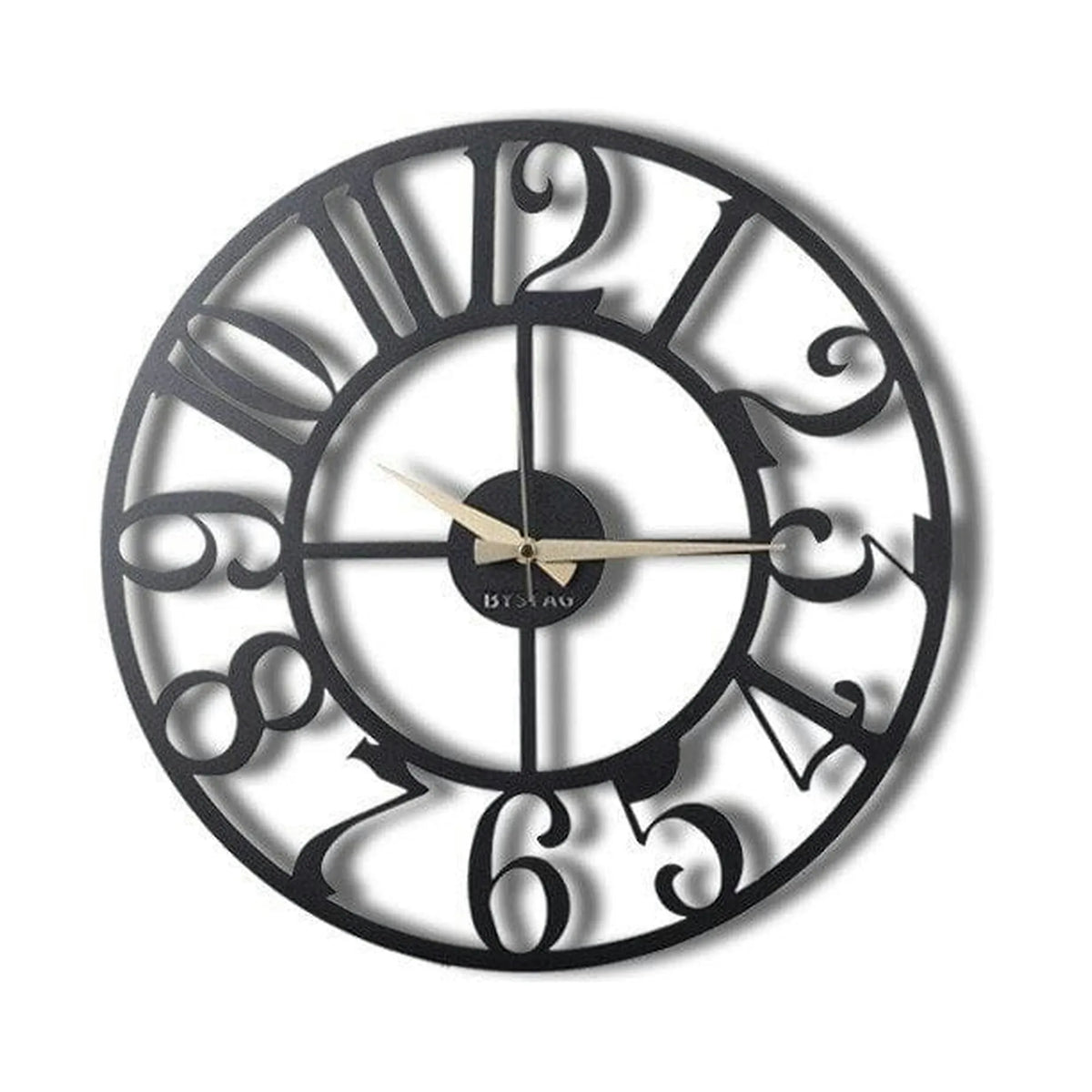 Ceas decorativ Circle, negru, metal, 50x50 cm