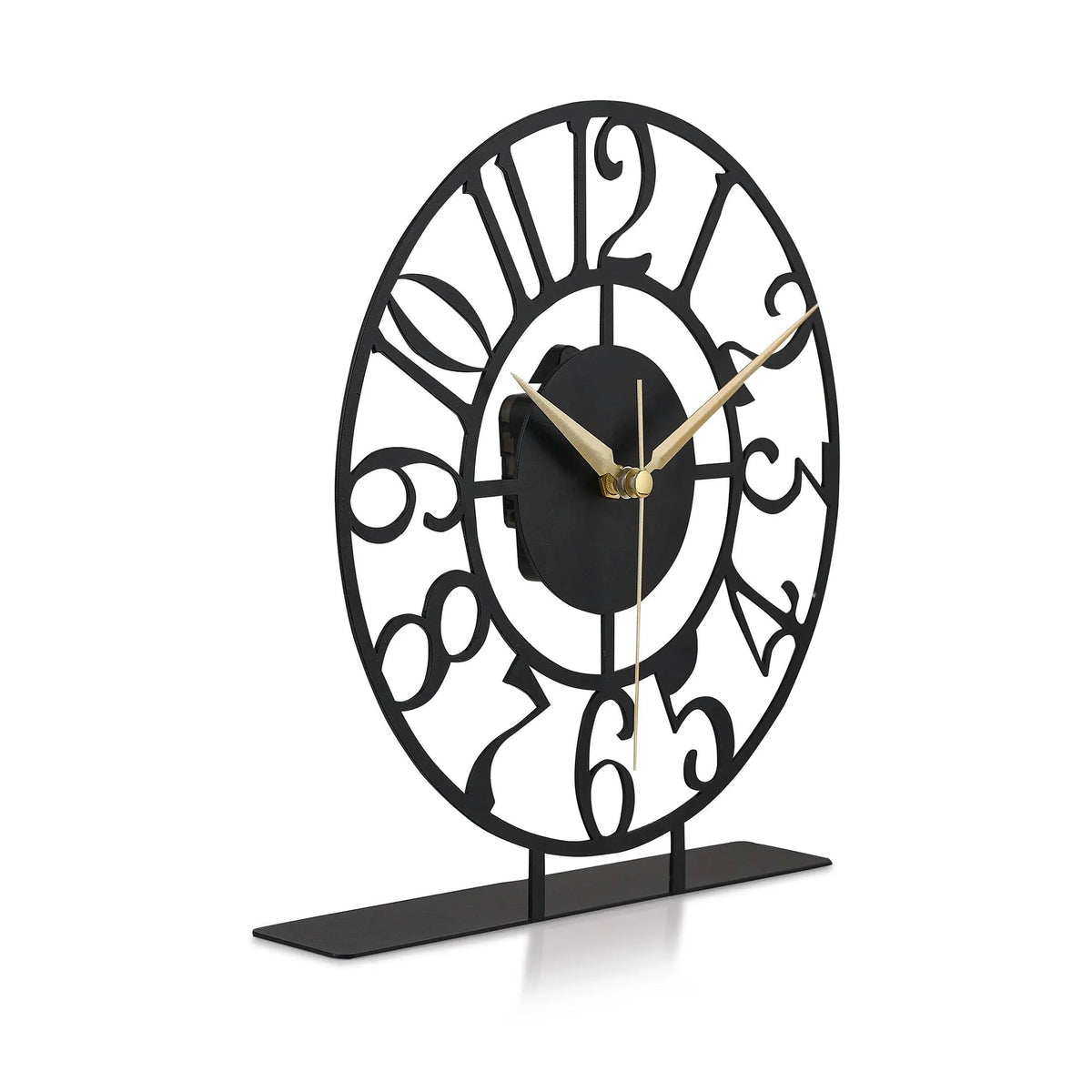 Ceas decorativ CLOCK BONNI, negru, metal, 23x24 cm