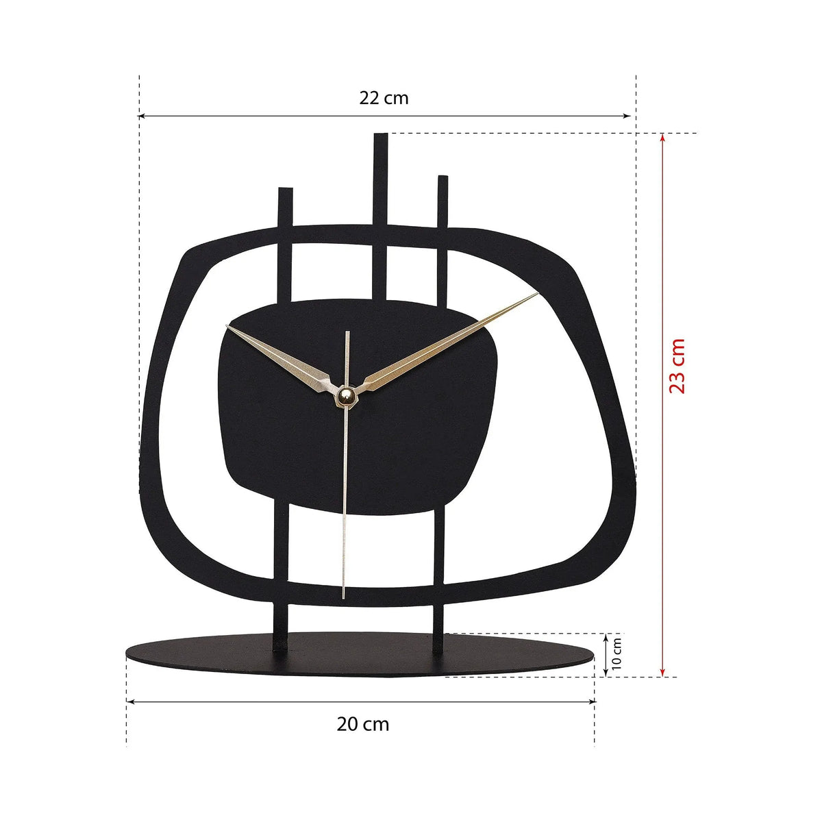 Ceas decorativ PIETRA, negru, metal, 22x23 cm