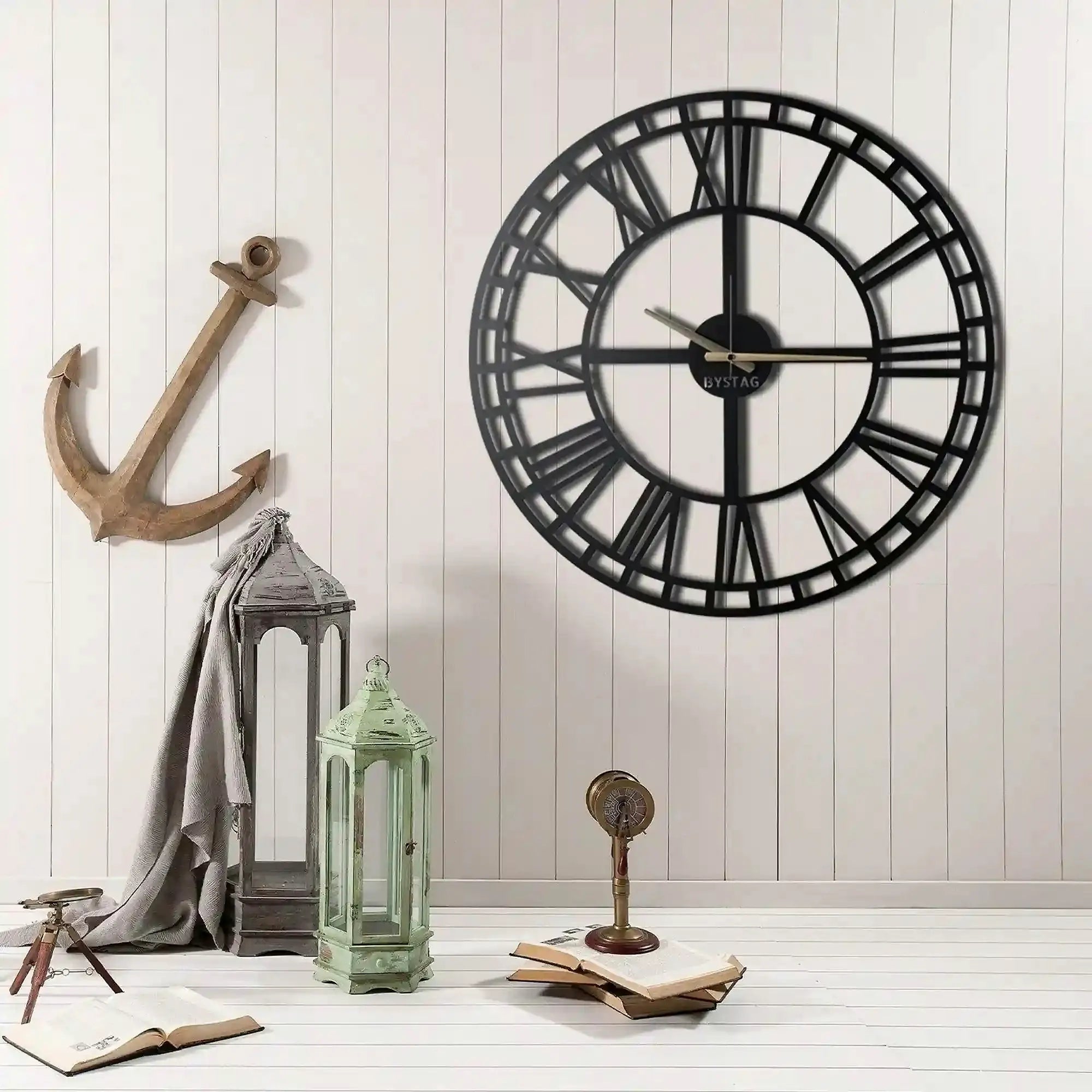Ceas perete Classic, negru, metal, 50x50 cm