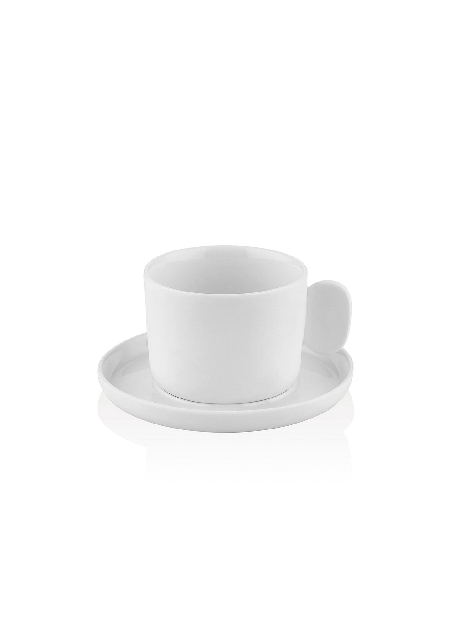 Ceasca cu farfurie 280TMA3129, alb, portelan, 10x5 cm