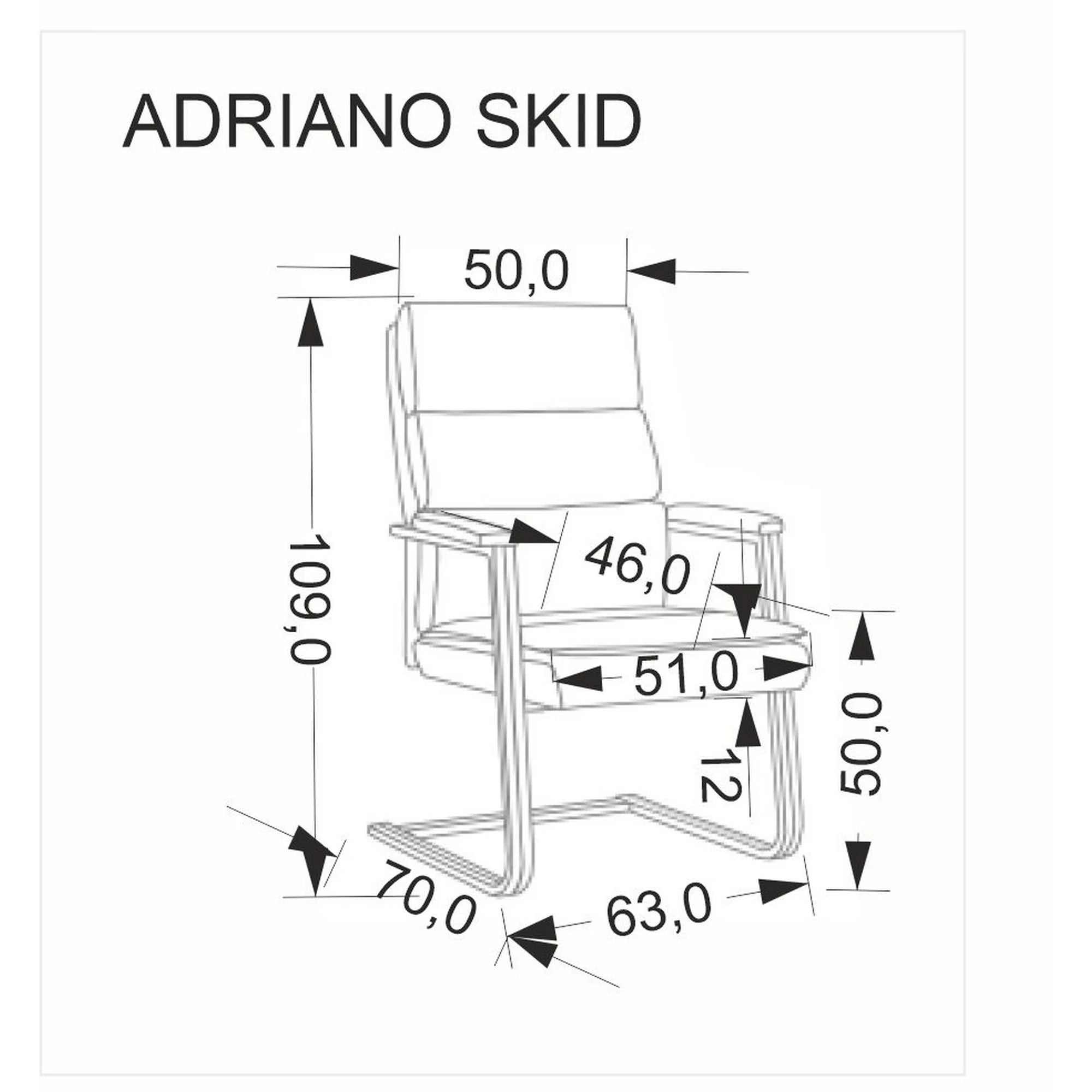 Scaun ADRIANO, negru, piele ecologica, 63x70x109 cm