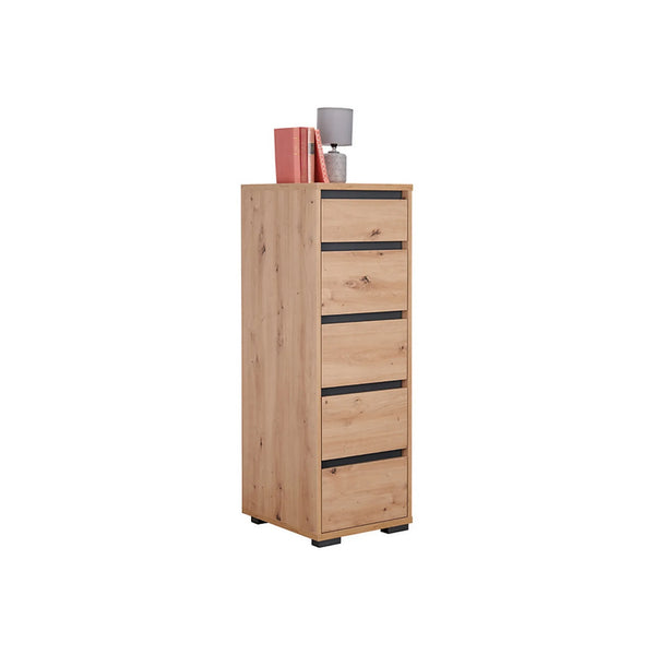 Comoda LINE, stejar artisan/gri antracit, 40x48x120 cm