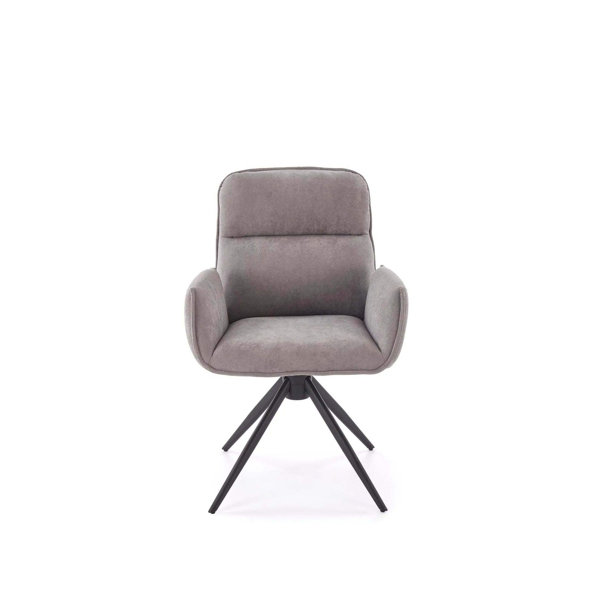 Scaun K574, gri/negru, stofa catifelata/otel, 60x60x88 cm