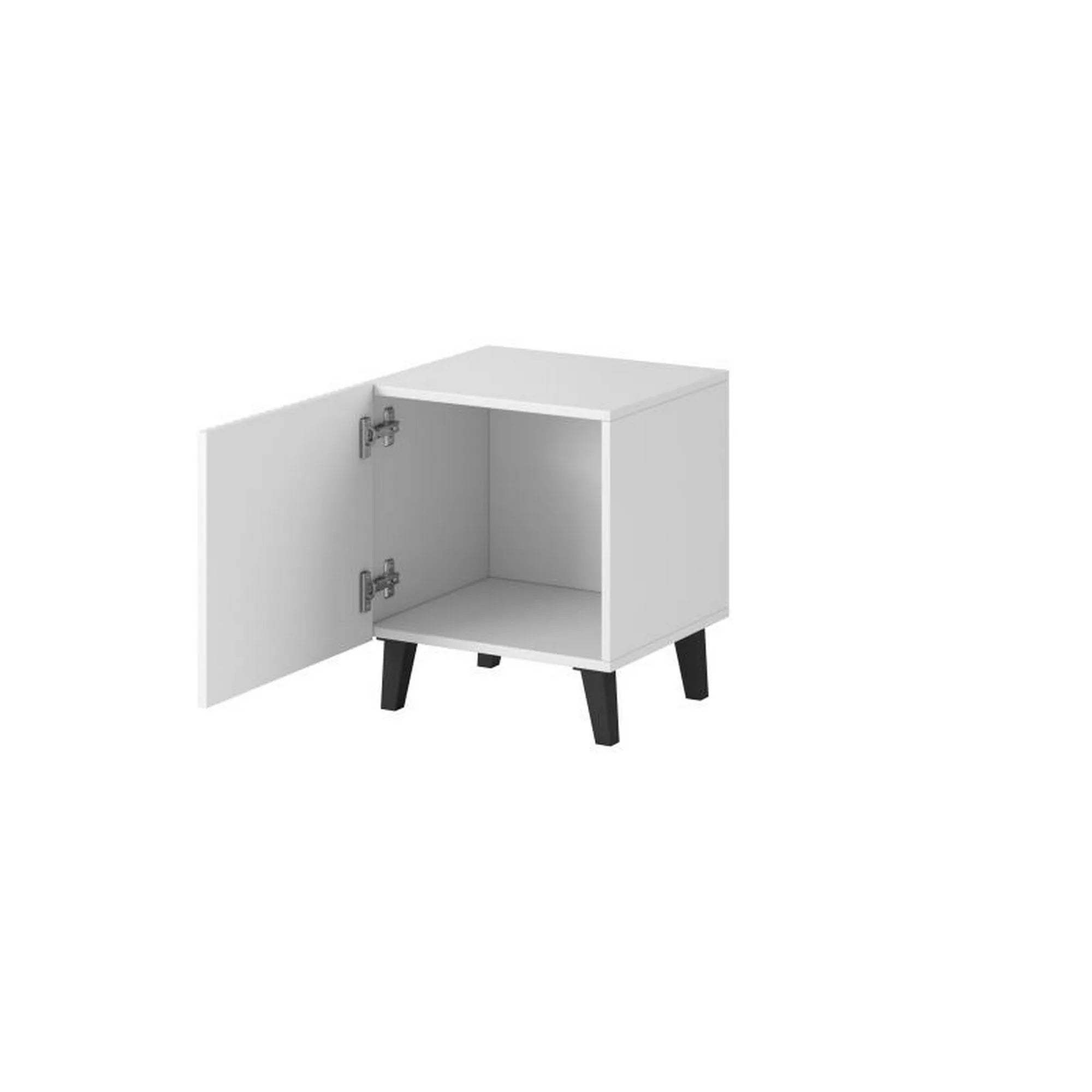 Noptiera PAFOS, alb/negru, PAL/plastic, 45x40x51 cm
