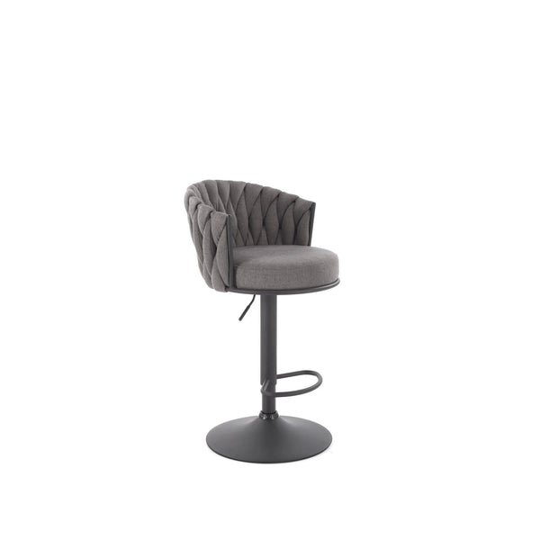 Scaun bar H125, gri - Nea 15, stofa clasica/otel, 53x54x90/105 cm