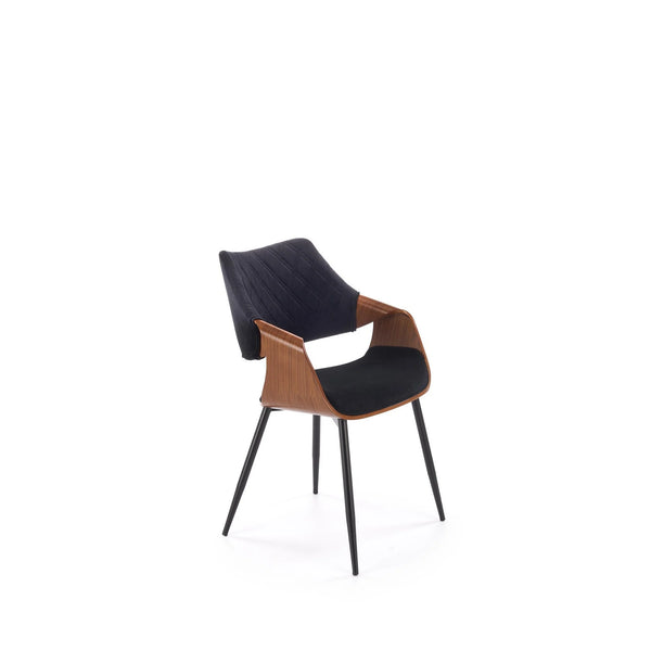 Scaun K586, negru - Bluvel 19, stofa catifelata/placaj indoit, 56x55x77 cm