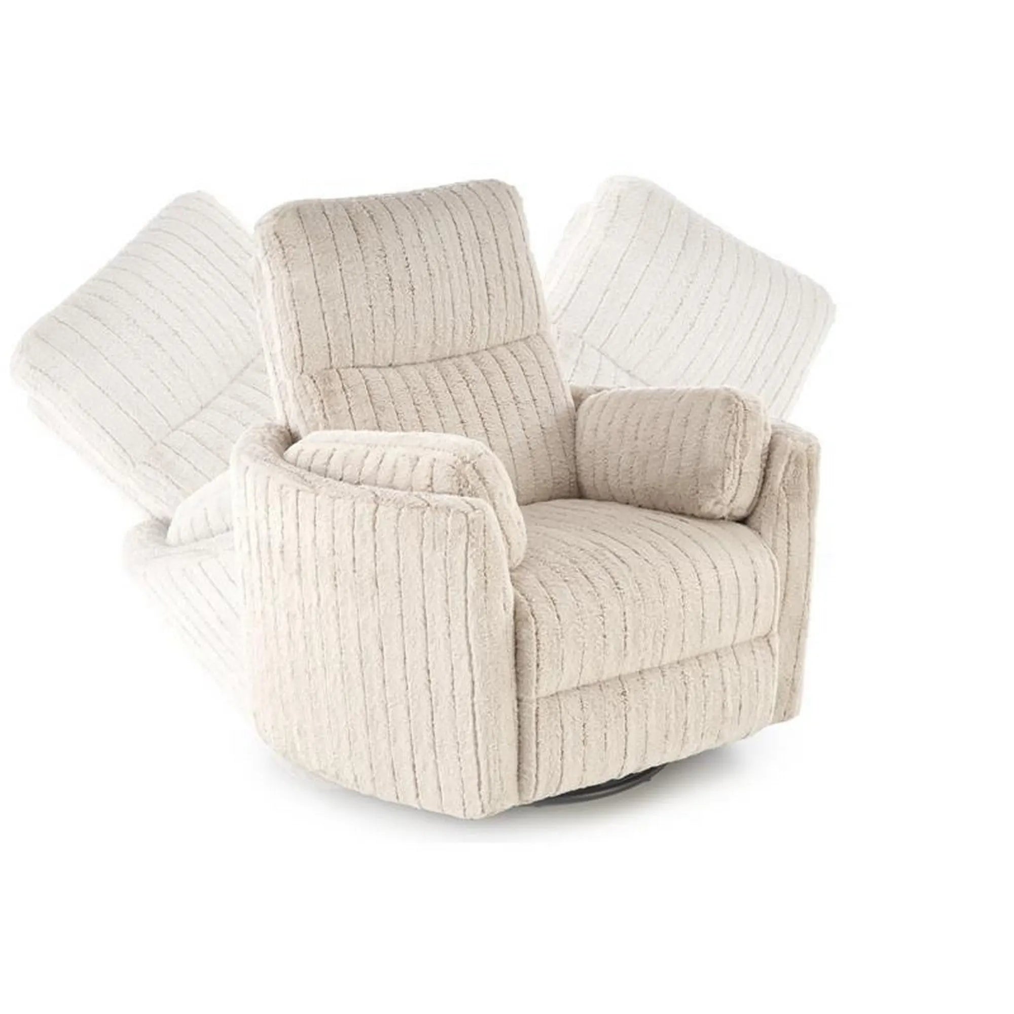 Fotoliu recliner PEGAS, stofa bej, 110x100/170x108/81 cm