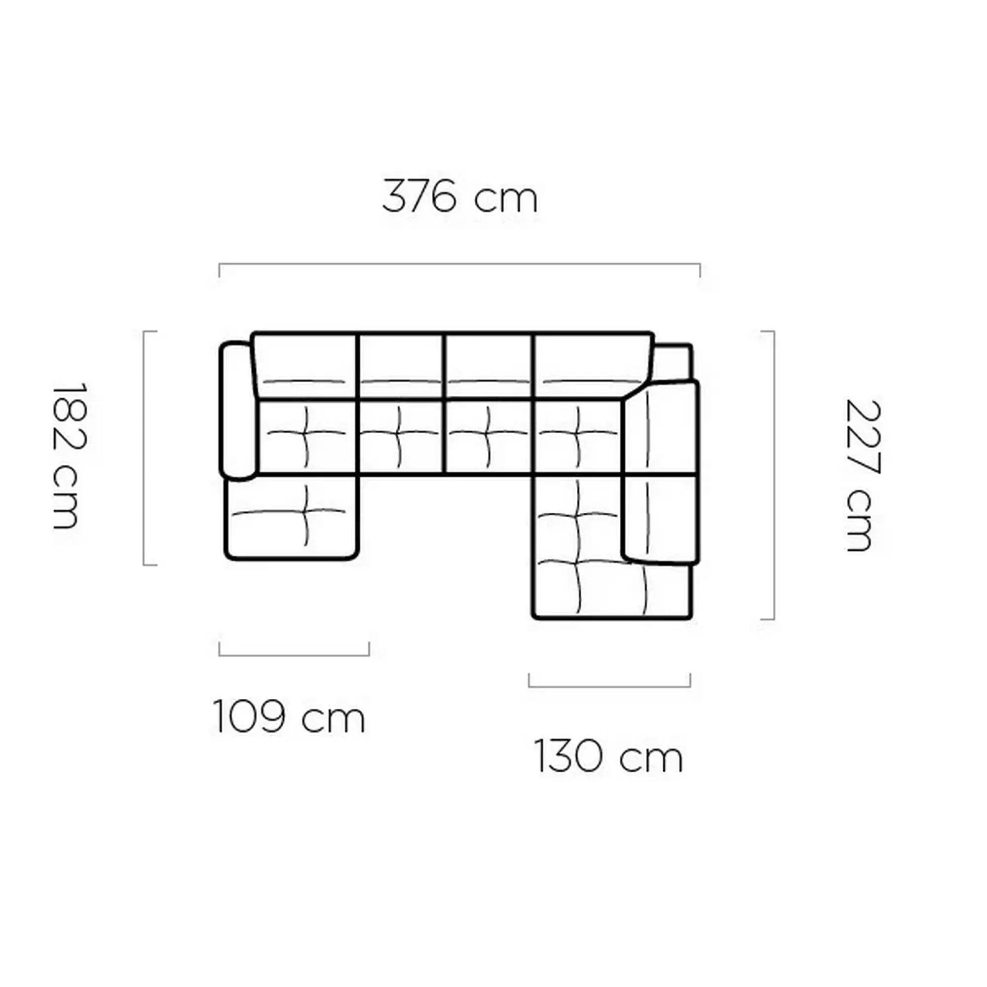 Coltar COLOMBO XL, personalizabil materiale gama Oferta Avantaj, cu reglaj electric si lada depozitare, 376x227x103 cm