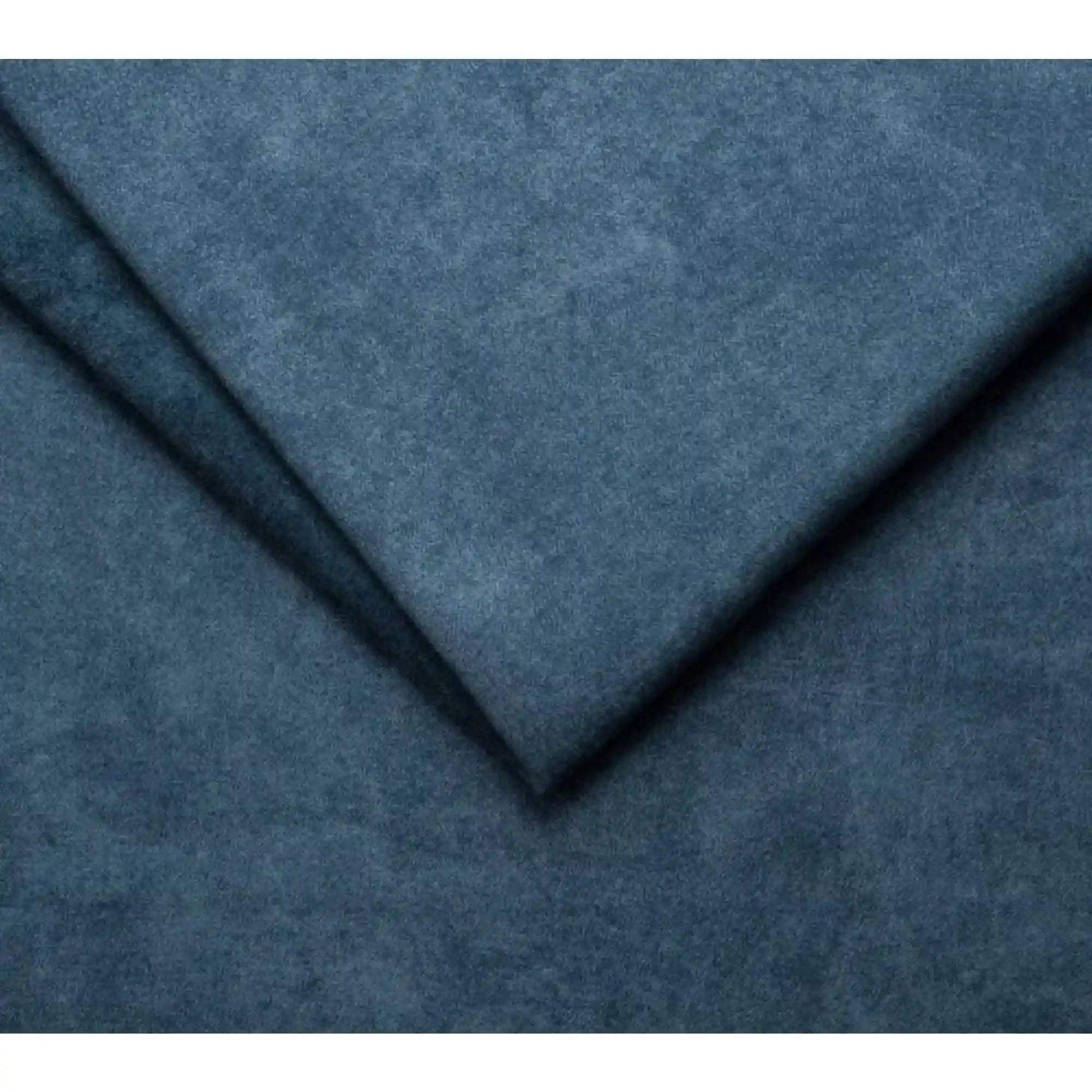 Coltar BAGGIO, sezlong dreapta, stofa catifelata albastru - Whisper 12, Gama Premium, cu reglaj electric, incarcator wireless, lada depozitare si tetiere reglabile, 280x196x100 cm