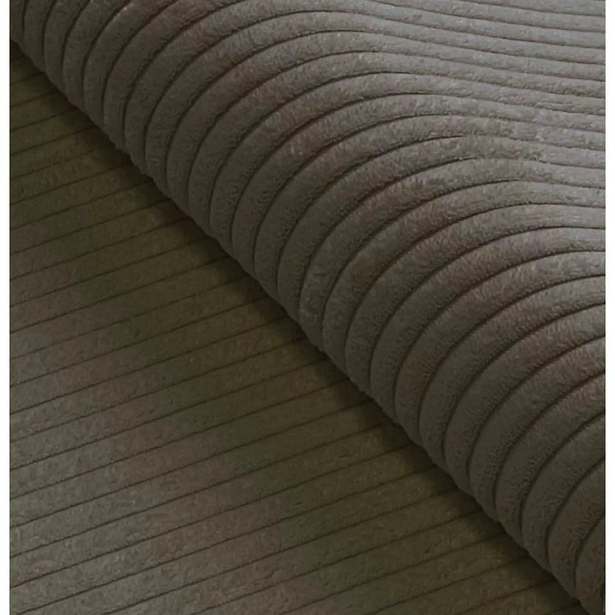 Coltar BAGGIO, sezlong stanga, stofa catifelata cappuccino - Poso 03, cu reglaj electric, incarcator wireless, lada depozitare si tetiere reglabile, 280x196x100 cm