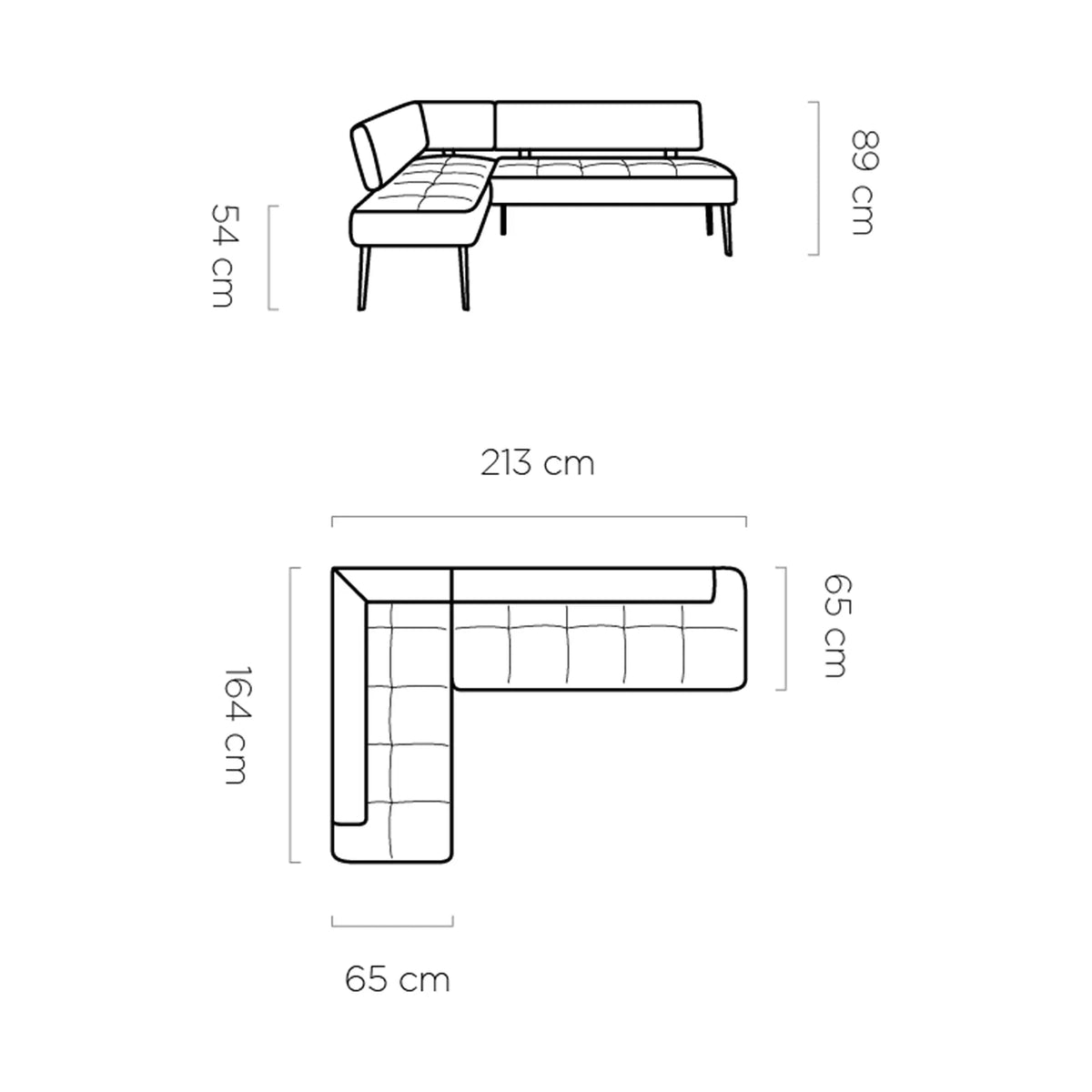 Coltar bucatarie BANCO, personalizabil, 213X164X89 cm